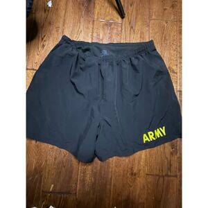 US Army APFU Physical Fitness Uniform Training Shorts Black Mens Large Running